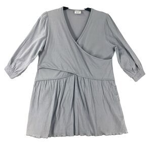 Paola Maria Organic Cotton Maternity Tunic Top Womens Sz 3XL 48/50 Nursing Grey